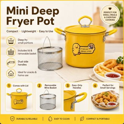 2L Stainless Steel Deep Fryer Pot with Basket